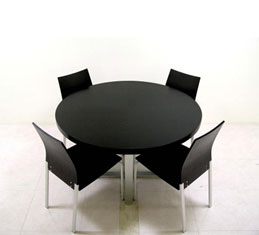 丸　ダークブラウン　ダイニングテーブル