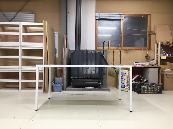 ダイニングテーブル　スチール　白