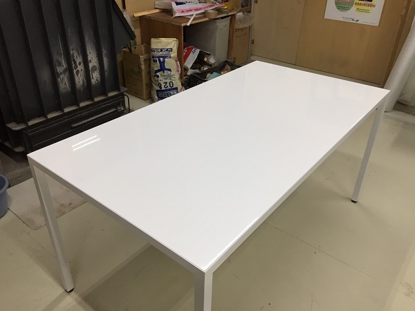 ダイニングテーブル　スチール　白