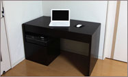 特注パソコンデスク　キャスター付きキャビネット