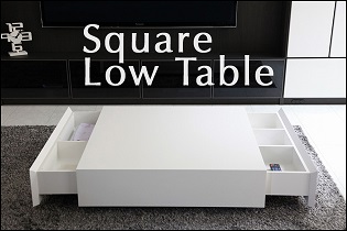 ローテーブル　引出し付き