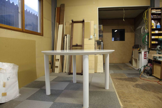 丸ダイニングテーブル　ホワイト