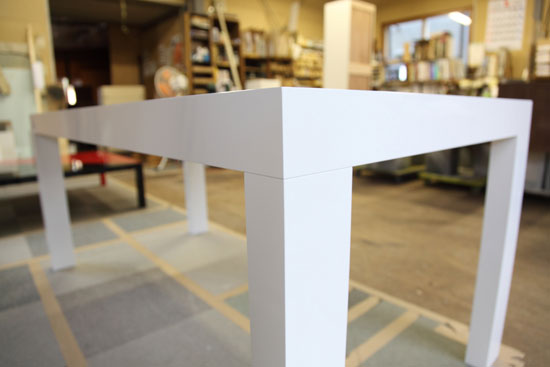 ダイニングテーブル　鏡面　白