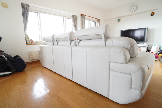 ソファ　総本革