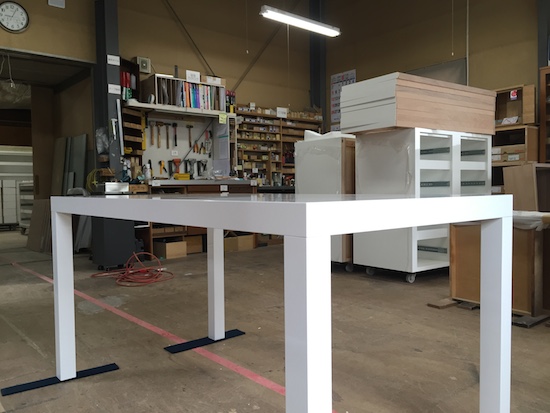 ダイニングテーブル　モダン　白