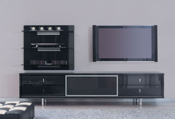 グレー鏡面仕上げ　テレビ台